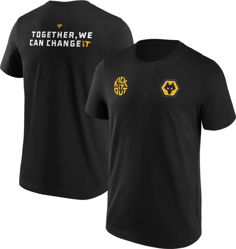 Wolverhampton Wanderers Shirt Store | Kick It Out Graphic T-Shirt – Mens Collection Wolverhampton Wanderers Official Gear